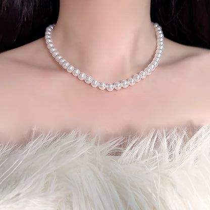 Shijia Pearl Necklace, French Style Clavicle Chain, Retro Niche Design