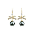 Korean Exquisite Temperament Zircon Bow Pearl Niche Design Fashion Earrings