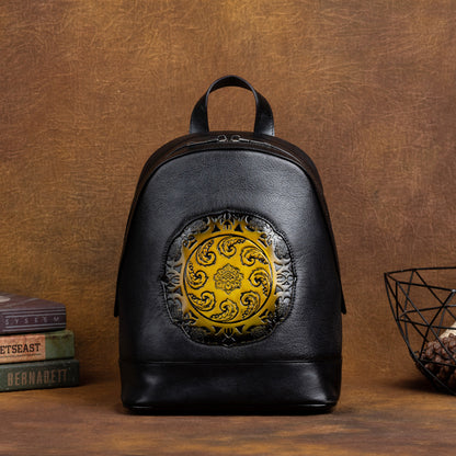 New First Layer Cowhide Multi-purpose Embossed Women's Bag, Vegetable Tanned Leather