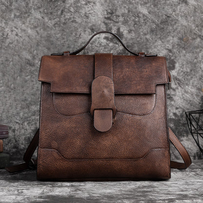 Tiktok Popular First Layer Cowhide Retro Women's Shoulder Crossbody Bag