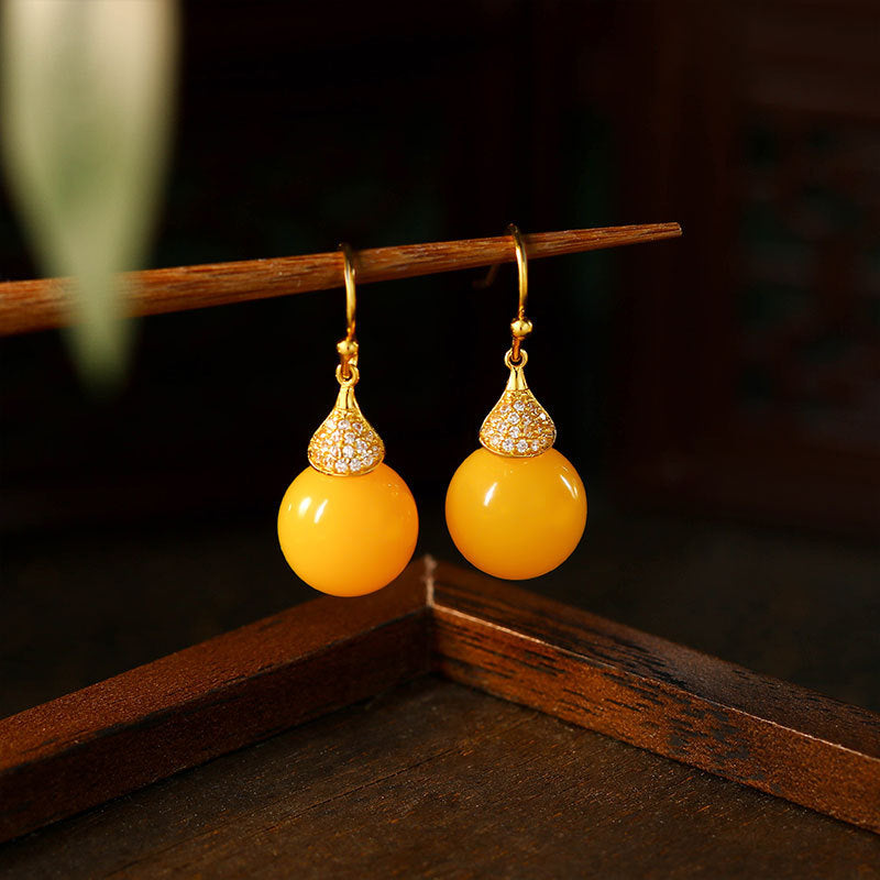 Imitation Beeswax Earrings Niche Design Summer Earrings