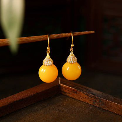 Imitation Beeswax Earrings Niche Design Summer Earrings