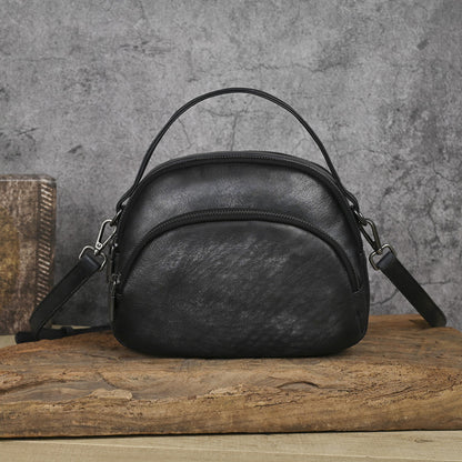 Autumn and Winter Crossbody Handbag Genuine Cowhide Women's Work Commuter Bag Maillard Vintage