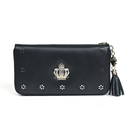 New Fashion Leather Women's Wallet - Large Capacity, First Layer Cowhide, Laser Hollow