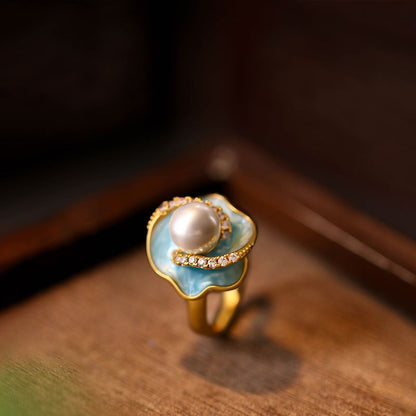 Mint Mambo Green Pearl Loose Ring for Women, All-match
