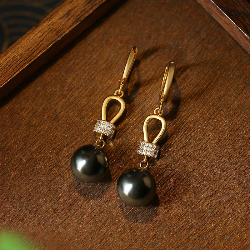 Light Luxury Vintage Pearl French Style Long Earrings for Women