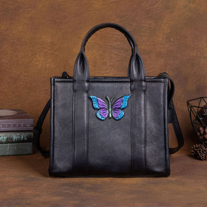 Top layer cowhide multi-purpose retro embossed hand-brushed vegetable tanned leather shoulder bag