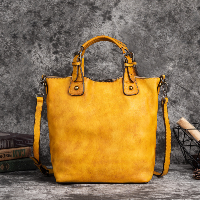 Vegetable Tanned Leather Vintage Multifunctional Shoulder Bag