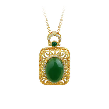 Imitation Jade Necklace Pendant, High-Sense Design for Men and Women