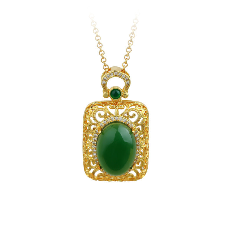 Imitation Jade Necklace Pendant, High-Sense Design for Men and Women