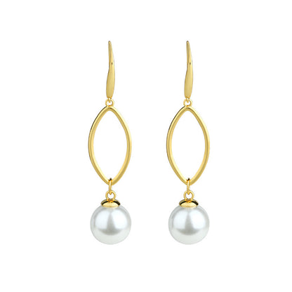 18k Crystal Pearl Geometric Commuter Earrings