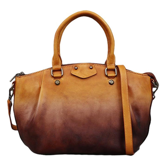 Retro Women's Leather Handmade Large Capacity Dumpling Bag