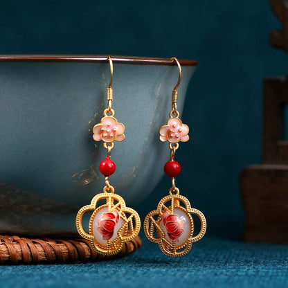 National Tide Retro Enamel Niche Earrings - High-end Summer Jewelry for Wholesale
