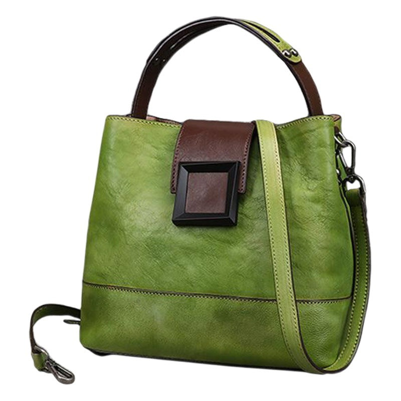 Retro Women's Genuine Leather Crossbody Shoulder Tote