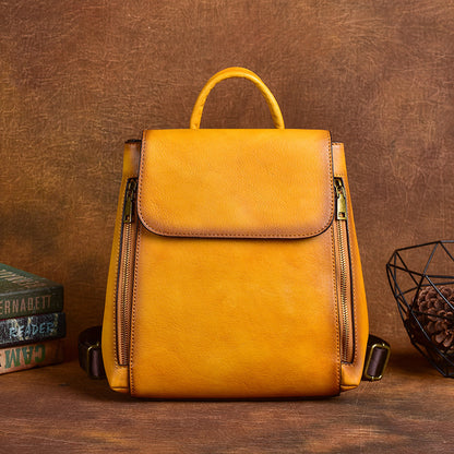 Cowhide Vintage Embossed Multi-Purpose Vegetable Tanned Leather Crossbody Bag