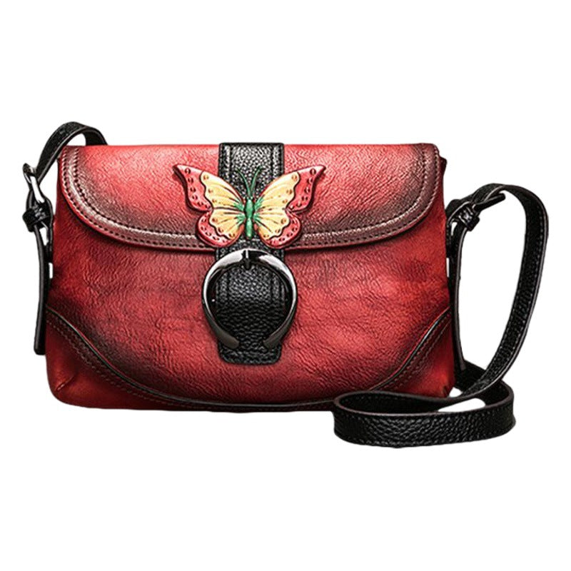 Cargo First Layer Cowhide Vegetable Tanned Leather Women's Shoulder Bag