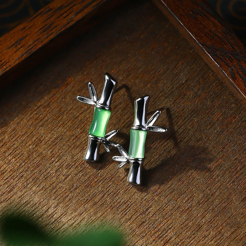 Enamel Cloisonne Niche Design Ins Light Luxury Silver Needle Earrings for Women