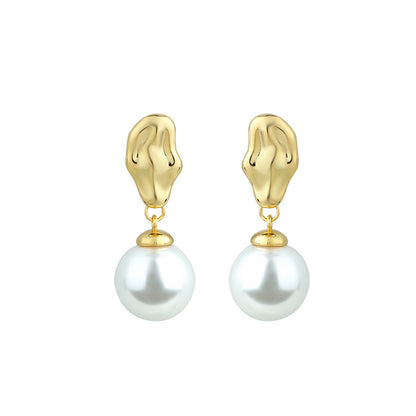 Women's Pearl Irregular Geometric Earrings