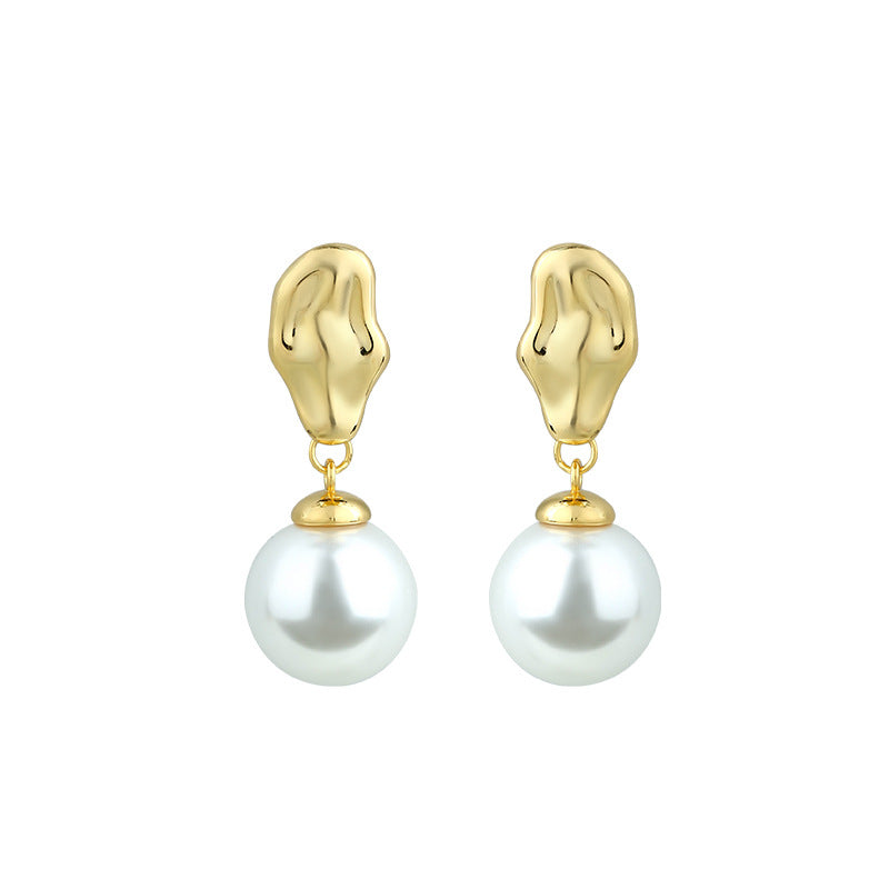 Women's Pearl Irregular Geometric Earrings