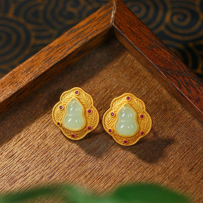 Enamel Cloisonne Niche Design Ins Light Luxury Silver Needle Earrings for Women