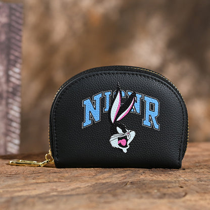 Genuine leather women's card holder, first layer cowhide embossed coin purse, vintage style, new color printing