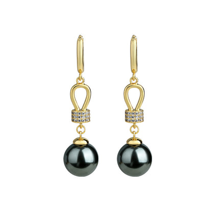 Light Luxury Vintage Pearl French Style Long Earrings for Women