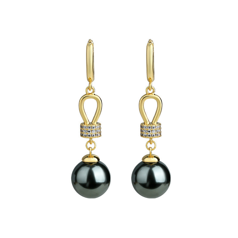 Light Luxury Vintage Pearl French Style Long Earrings for Women
