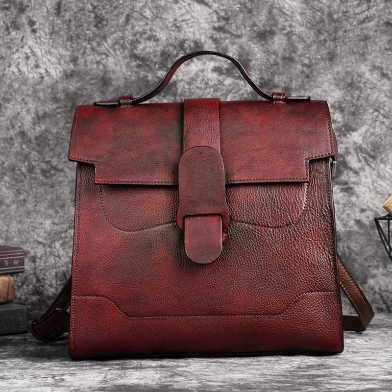Tiktok Popular First Layer Cowhide Retro Women's Shoulder Crossbody Bag
