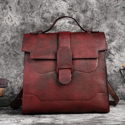 Tiktok Popular First Layer Cowhide Retro Women's Shoulder Crossbody Bag
