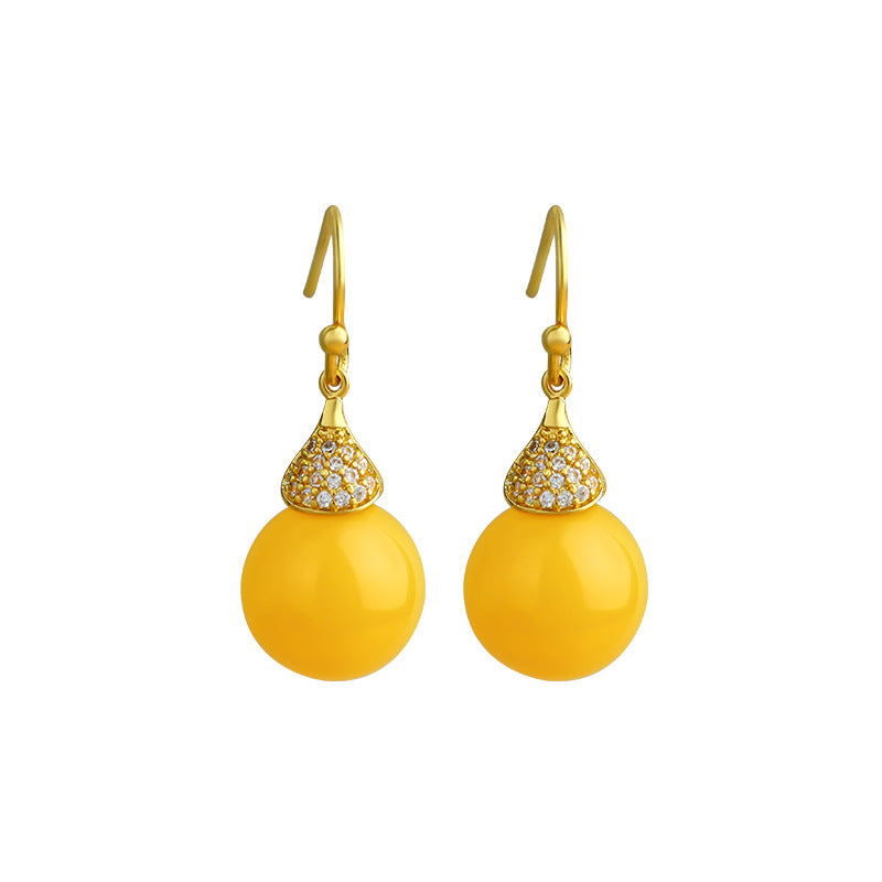 Imitation Beeswax Earrings Niche Design Summer Earrings