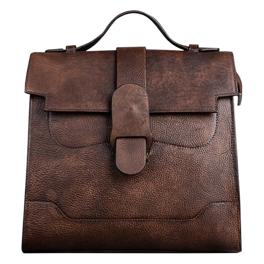Tiktok Popular First Layer Cowhide Retro Women's Shoulder Crossbody Bag