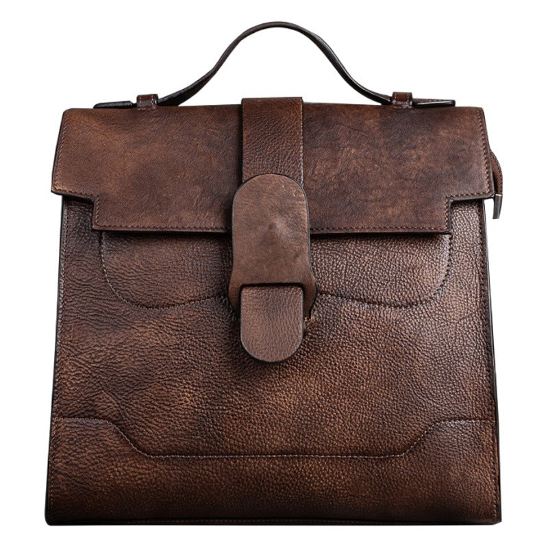 Tiktok Popular First Layer Cowhide Retro Women's Shoulder Crossbody Bag
