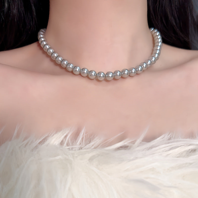 Shijia Pearl Necklace, French Style Clavicle Chain, Retro Niche Design