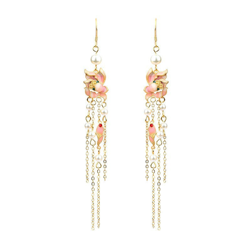 Enamel Gradient Imitation Jade Niche Earrings for Women in Summer