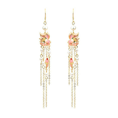 Enamel Gradient Imitation Jade Niche Earrings for Women in Summer