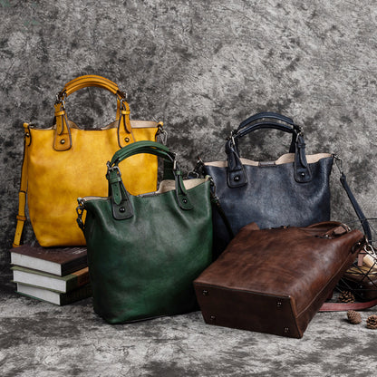 Vegetable Tanned Leather Vintage Multifunctional Shoulder Bag