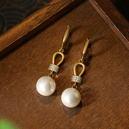French Retro Pearl & Diamond Women's Earrings - High-end, Elegant & Sweet