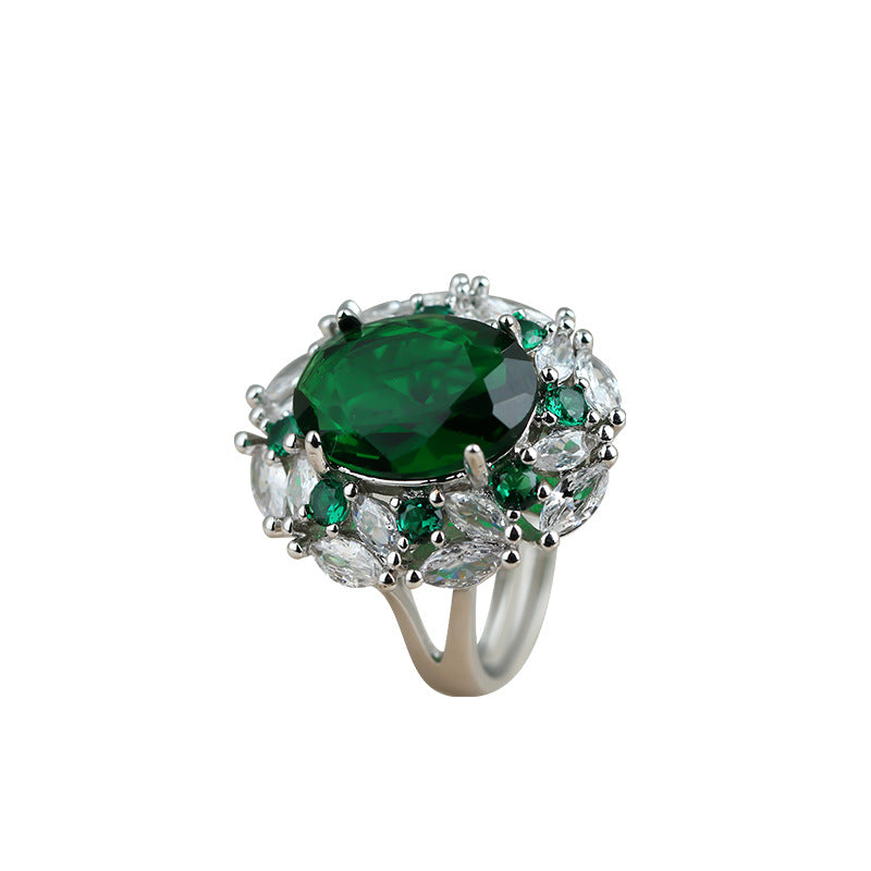 High-speed Imitation Colombian Emerald Ring for Women
