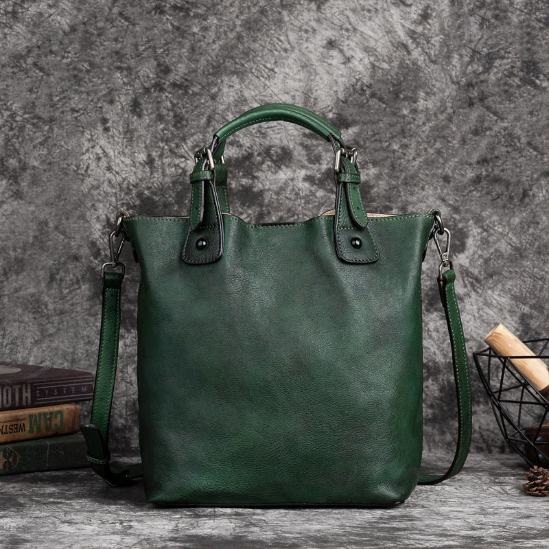 Vegetable Tanned Leather Vintage Multifunctional Shoulder Bag