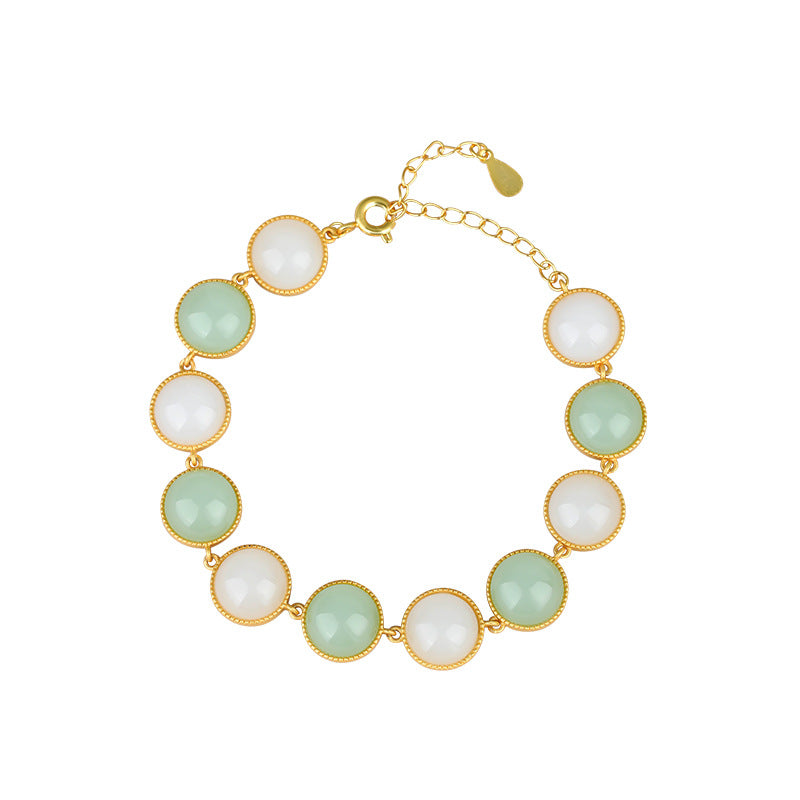 Luxury Niche Women's Colorful Imitation Hetian Jade Egg Noodles Bracelet