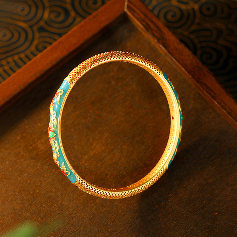 New Year Fish Cloisonne Painted Glaze Enamel Fashion Bracelet Jewelry