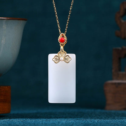 Enamel Imitation Jade Necklace for Women in Summer