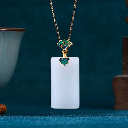 Enamel Imitation Jade Necklace for Women in Summer