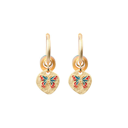 Enamel Oil Butterfly Earrings - High-end, All-match, Elegant