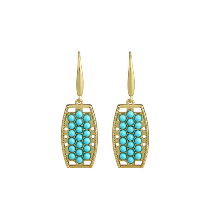 Original Design Real Gold Electroplating Imitation Turquoise Women's Earrings