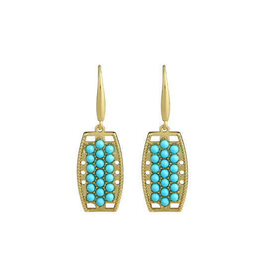 Original Design Real Gold Electroplating Imitation Turquoise Women's Earrings