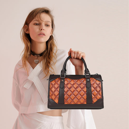 Top Layer Cowhide Vegetable Tanned Leather Large Capacity Handbag