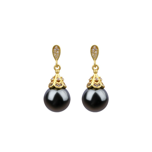 Light Luxury Crystal Pearl Ear Studs, Niche Design, Fashion Elegant, All-match