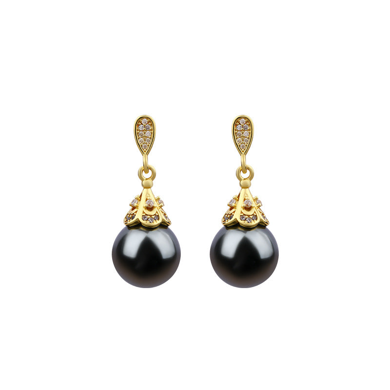 Light Luxury Crystal Pearl Ear Studs, Niche Design, Fashion Elegant, All-match