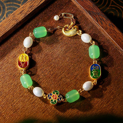 Glazed Beaded & Pearl Bracelet Wholesale